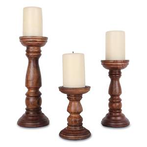 ที่วางเทียนไม้คลาสสิกจาก Pure Source India สร้างสรรค์เพื่อการตกแต่งบ้าน บรรยากาศเงียบสงบ การจัดงานปาร์ตี้ และการจัดงานแต่งงาน - Product Image 1