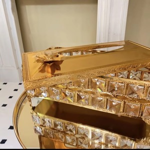 กล่องกระดาษทิชชู่ที่สวยงามพร้อมฝาโลหะสำหรับใช้ในบ้านและติดตั้งบนโต๊ะแต่งงาน - Product Image 6