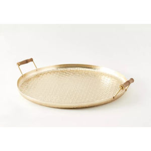 Plateau de service rectangulaire classique en aluminium avec poignées en corde, fait à la main, en métal argenté, pour la décoration de la maison et les événements - Product Image 5