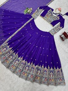 Lehenga Choli de Henixa Creation, Alta Demanda, Verano 2025, para Bodas y Fiestas, Largo hasta el Suelo, Corte Ajustado, Secado Rápido, Estilo Indio Pakistaní - Product Image 5