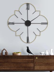 HORLOGE MURALE DE HAUTE QUALITÉ MÉTAL NOIR FER BASE STYLE GRANDE Horloge MURALE DÉCORATIVE EN MÉTAL - Product Image 4