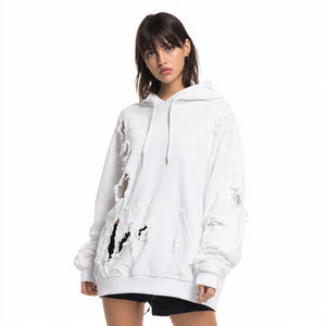 Sweat à capuche ample en molleton 100% coton pour femme, style streetwear, écologique, pour l'hiver et l'automne - Product Image 2