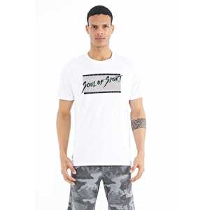 Camiseta de Cuello Redondo para Hombre Tommylife, Estampado de Texto Blanco, Corte Estándar - 88172 - AZUL MARINO - Product Image 1