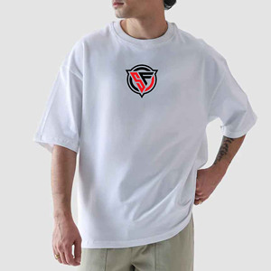 T-shirt à demi-manches en coton lourd personnalisé de luxe pour hommes 100% coton à épaules tombantes Version ample - Product Image 5