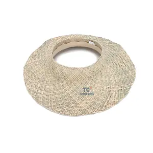 Top Quality Handmade Straw Hat Handicraft Vintage Straw Hat Seagrass Water Hyacinth Craft Hats Scratch Vietnam Supplier