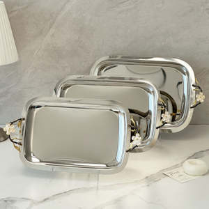 Bandeja de Metal Premium Hecha a Mano en India, Ecológica, Apta para Lavavajillas, para la Presentación de Alimentos, Mejora el Estilo de la Mesa - Product Image 3