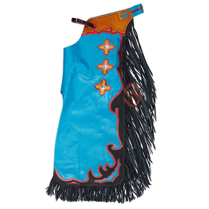 Chaparreras Vaqueras con Flecos de Cuero, Chaparreras de Cuero Genuino con Flecos para Montar a Caballo, con Cinturón Ajustable para Montar Toro - Product Image 5