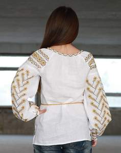 Fiesta de Navidad Moda Casual Camisas de algodón Blusas Manga larga Bordado ucraniano Logotipo simple Estampado Satén Volver Tejido Borla - Product Image 5