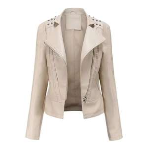 Chaqueta de cuero genuino para mujer de diseño moderno Premium de alta calidad Chaqueta de cuero de mujer de ajuste completo de moda - Product Image 4