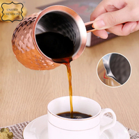 Cafetière traditionnelle turque en cuivre faite à la main tasses en métal gravé couleur cuivre brossé café artisanal de qualité supérieure