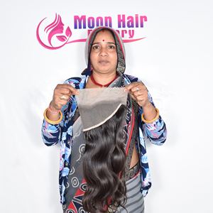 Prix de gros direct d'usine à 100%, produit de qualité, cheveux humains indiens bruts, frontal Bodywave, doux, soyeux, naturel, fabricant en vente - Product Image 6