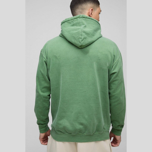 Pull à capuche pour homme en coton gris surdimensionné de haute qualité Logo personnalisé brodé Streetwear Doublure de poche kangourou Polaire thermique - Product Image 3