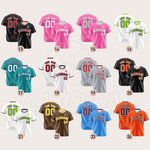 เสื้อกีฬาเบสบอลสีทึบแห้งเร็วเสื้อเจอร์ซีย์เบสบอลเยาวชนทรงหลวม - Product Image 1