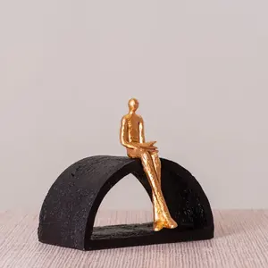 Sculpture circulaire en métal en aluminium de conception classique pour la prime de décoration de table de maison et de bureau - Product Image 3