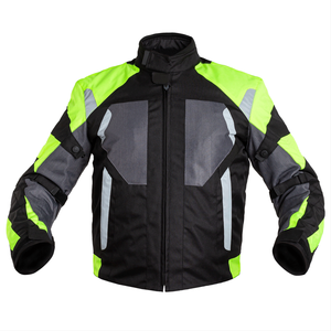 Chaqueta de viaje de malla negra fluo impermeable de verano para hombre con protección de armadura de forro a prueba de viento para aventuras en moto - Product Image 1