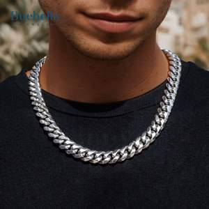 Hot Selling 14K Gold Plated 925 Sterling Silver 10mm <b>Iced</b> <b>Out</b> Miami <b>Cuban</b> <b>Link</b> <b>Chain</b> for Men Moissanite Jewelry - Product Image 1