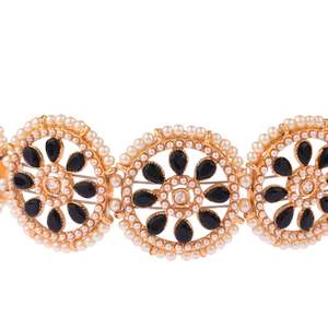 Joyería India Bollywood cristal Faux perla gargantilla collar pendientes boda joyería conjunto para mujeres niñas - Product Image 5