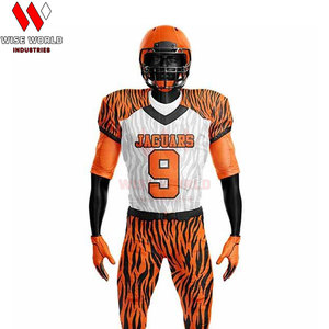 Ensemble de maillot et pantalon de football américain unisexe pour adultes personnalisé, imprimé par sublimation, sans manches, anti-UV, respirant, séchage rapide, polyester, équipe - Product Image 4