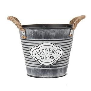 Jardinière faite à la main au design de luxe en gros jardinière en fer pot de fleur de bureau jardinière en seau avec poignée en corde pour la décoration de la maison - Product Image 2