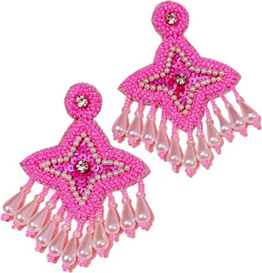 Pendientes colgantes con cuentas de resina Bohemia 2025 hechos a mano, Pendientes colgantes de semillas de flores coloridas para niñas, accesorios de moda india - Product Image 1