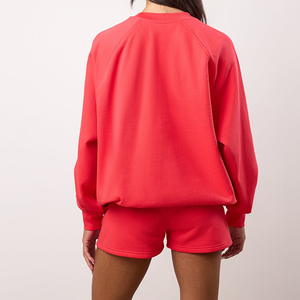 Conjunto Deportivo Informal para Mujer, Sudadera y Pantalones Cortos Extra Grandes, Fabricante OEM, Impresión de Logotipo Personalizado - Product Image 4