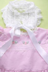 Vestido de Princesa de Algodón para Bebé Niña, Color Rosa, Estilo Boutique, Bordado a Mano, con Encaje, Mangas Abullonadas, para Pascua o Cumpleaños - Product Image 1