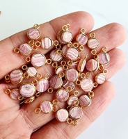 Top Deal Connecteurs de breloques en pierres précieuses en vrac Rhodochrosite naturelle plaquée or pour les résultats de bijoux OEM de fournisseur de bijoux à bricoler soi-même