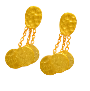 Sólido exótico. Pendientes de cadena de borla chapados en oro de Plata de Ley 925 hechos a mano joyería fina pendiente de moda para mujer. - Product Image 4