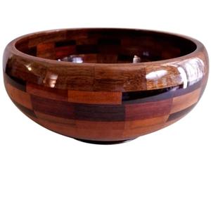 Ensalada Pasta y sopa Tazón para servir Diseño floral Acabado brillante Tazón de madera Pasta o fideos Platos Servir Tazón de madera - Product Image 1