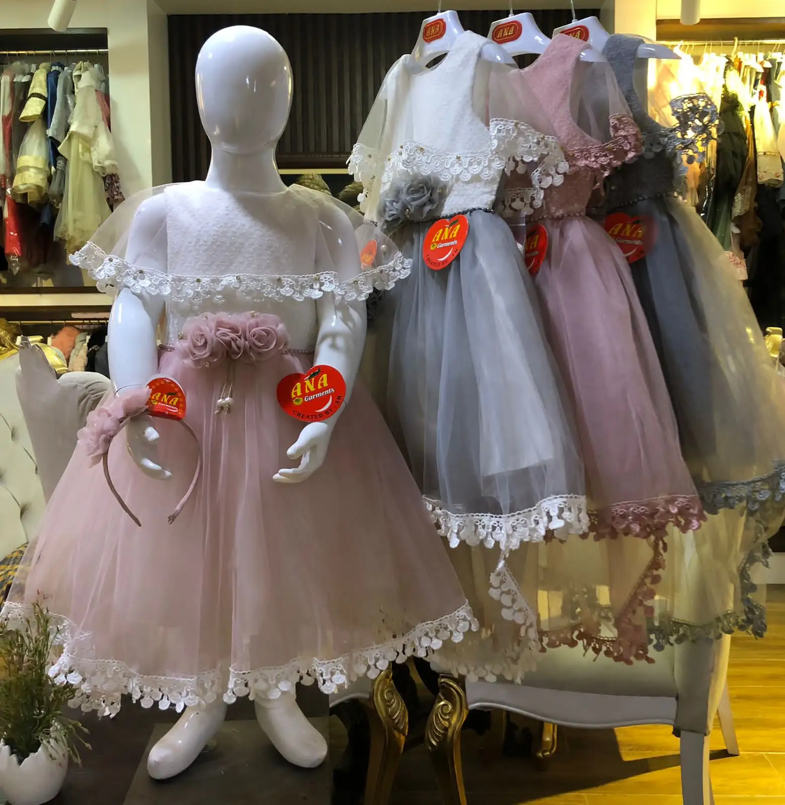 parada dress new collection Wedding Dress Flower Party Prom Girls Kids Children white fancy dress