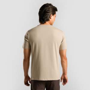 เสื้อยืด GA Basic สีเบจ ผ้าฝ้าย/ใยไผ่ เนื้อหนัก นุ่ม ย้อมเส้นด้าย พิมพ์ลายสกรีน - Product Image 2