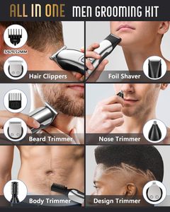 Tondeuse à barbe UFREE professionnelle pour hommes, <span class=keywords><strong>rasoir</strong></span> électrique étanche pour le nez, le corps, tondeuse à cheveux sans fil, rasoirs, kit de toilettage pour hommes - Product Image 6