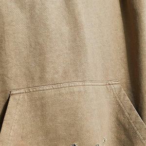 Fabricants de vêtements personnalisés 2025 Nouveautés Sweatshirts lavés à la pierre teints unis Streetwear Distressed Hoodies - Product Image 6