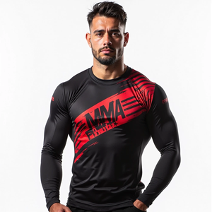 Ajuste de compresión personalizado Rash Guard manga completa y corta con diseño personalizado sublimado Stretch Kimono De Jiu Jitsu - Product Image 1
