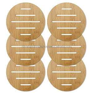 Posavasos redondo de madera Natural, tapetes y almohadillas de mesa de tamaño personalizado, juegos de posavasos para decoración de interiores y mesas - Product Image 5
