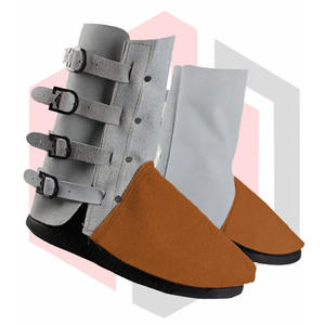 รองเท้าหุ้มขาหนังวัวแยกสีระบายอากาศได้ดีอุปกรณ์ป้องกันความปลอดภัยทางอุตสาหกรรมแบบมืออาชีพปรับแต่งสีได้ - Product Image 3