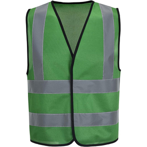 เสื้อกั๊กสะท้อนแสงทำจากโพลีเอสเตอร์สี100% คุณภาพสูงโครงสร้างปลอดภัยระดับพรีเมียมสีเขียวพร้อมไฟ LED สำหรับการก่อสร้างการจราจร - Product Image 5