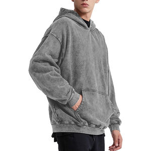 Sudadera con Capucha de Invierno Extra Grande, de Algodón Grueso Estampado, con Logotipo Personalizado Bordado, Transpirable, Resistente al Viento, Lavado Ácido, OEM - Product Image 3