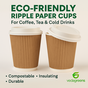 Gobelets en papier peint ondulés compostables pour café, thé et chocolat chauds utilisés par les chaînes de café, hôtels, événements et points de vente au détail - Product Image 4
