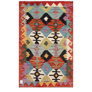 Tapiz Kilim de Maimana, Afganistán, 118 x 77 cm, para Colgar en la Pared - Product Image 1
