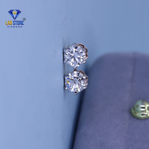 0.90 TDW taille brillante ronde | Bijoux en diamant de laboratoire en or rose 18 carats - Product Image 1