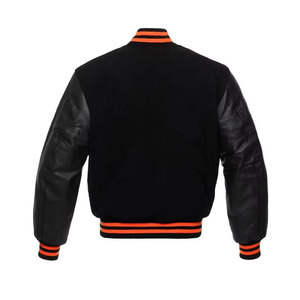 Chaqueta Varsity de Béisbol Lisa para Mujer, Personalizable, con Mangas de Cuero, Chaquetas de Lana y Cuero, Precio al por Mayor - Product Image 3
