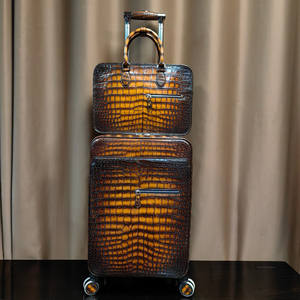 Maleta de Cuero de Cocodrilo Hecha a Mano con Contraseña, Maleta con Ruedas Giratorias, Rueda Universal, 20 Pulgadas, Maleta de Negocios - Product Image 2