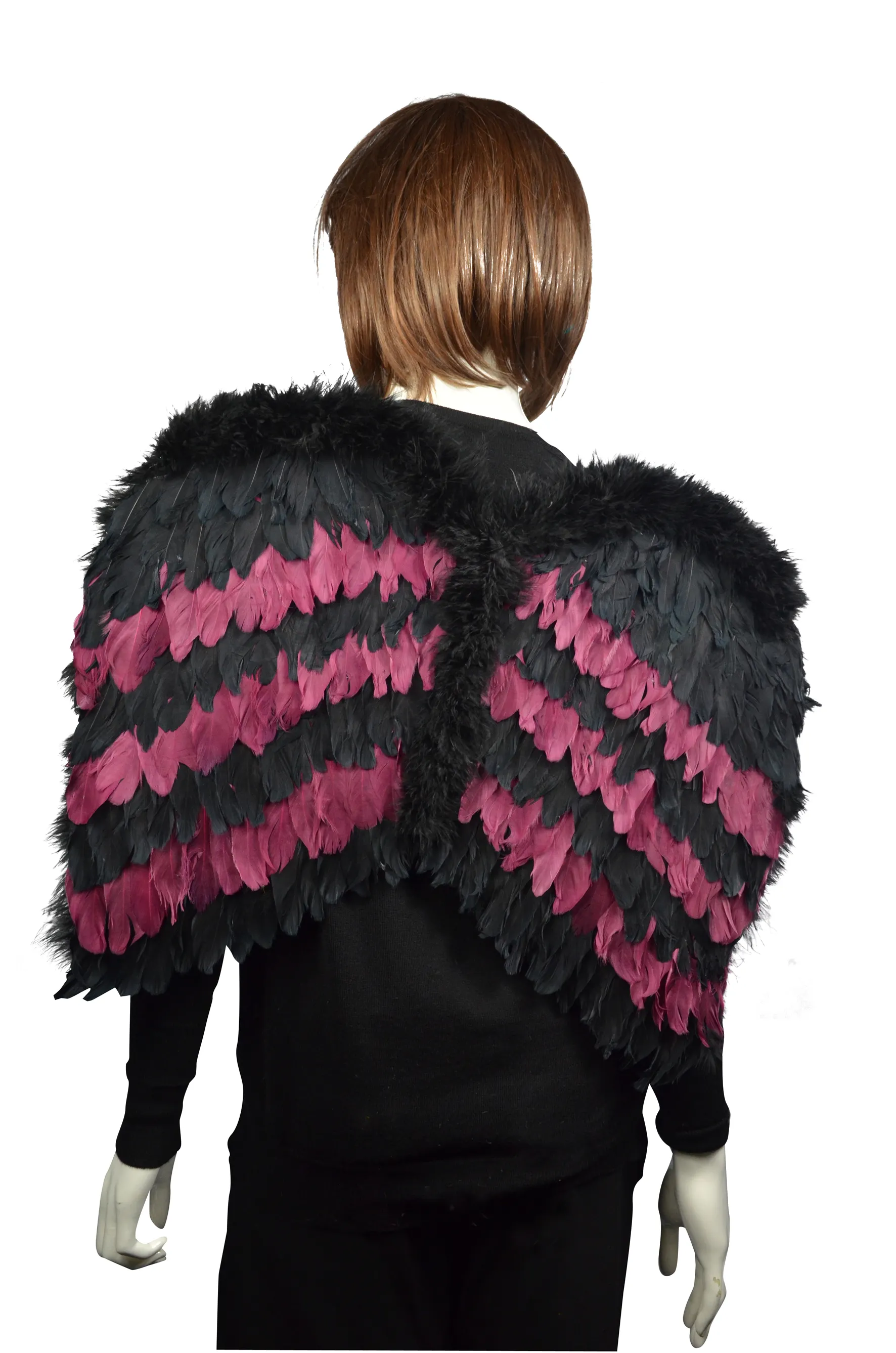 Vente en gros de véritable décor déguisement aile de plume de dinde rose longues grandes ailes de plumes blanches pour adultes pour l'approvisionnement de vacances de fête