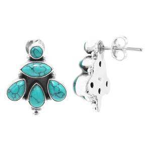 925 Sterling Silver Dainty <b>Stud</b> <b>Earrings</b> Natural <b>Turquoise</b> Perfect Anniversary Gift for Her Fashion Statement <b>Studs</b> - Product Image 1