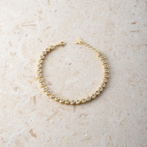 สร้อยข้อมือเทนนิสทรงหัวใจประดับเพชรโมอิสซาไนต์ทรงกลม ดีไซน์ทันสมัย ชุบทอง 14k เงินแท้ 925  เครื่องประดับหรูหราสำหรับเป็นของขวัญผู้หญิงหรืองานแต่งงาน - Product Image 6