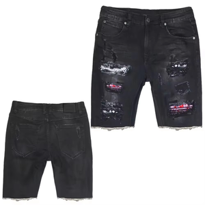 Bonne qualité couleur unie dernière conception confortable hommes Denim court nouveauté vêtements d'entraînement Denim Shorts hommes mode ample - Product Image 4