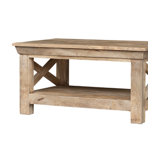 Modern Multi-Functional Nesting Solid Wood <b>Dining</b> & <b>Coffee</b> <b>Table</b> with Cross Legs Handmade Farmhouse Design - Product Image 4