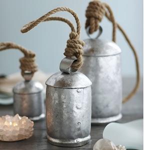 Elegante conjunto de campanas navideñas, adornos para árbol de Navidad, campanas rústicas Vintage, cencerros hechos a mano de Metal para exteriores - Product Image 4