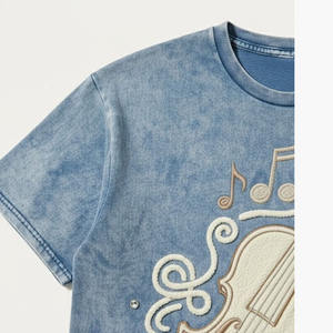 T-shirt personnalisé de haute qualité avec strass brillants, logo personnalisé imprimé avec des strass, manches courtes, 100% coton, pour femmes - Product Image 5